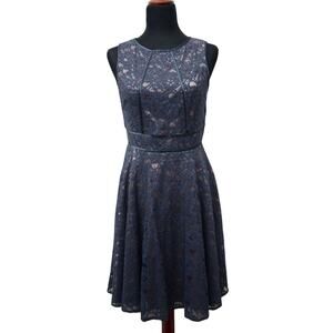 Gabby Skye Navy Lace Fit & Flare Dress Women's Sz 4 Bridesmaid Wedding Guest